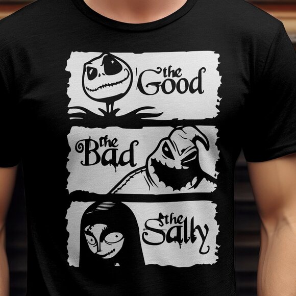 The Good The Bad The Sally Nightmare Men’s T-shirt Black - Picture 1 of 3
